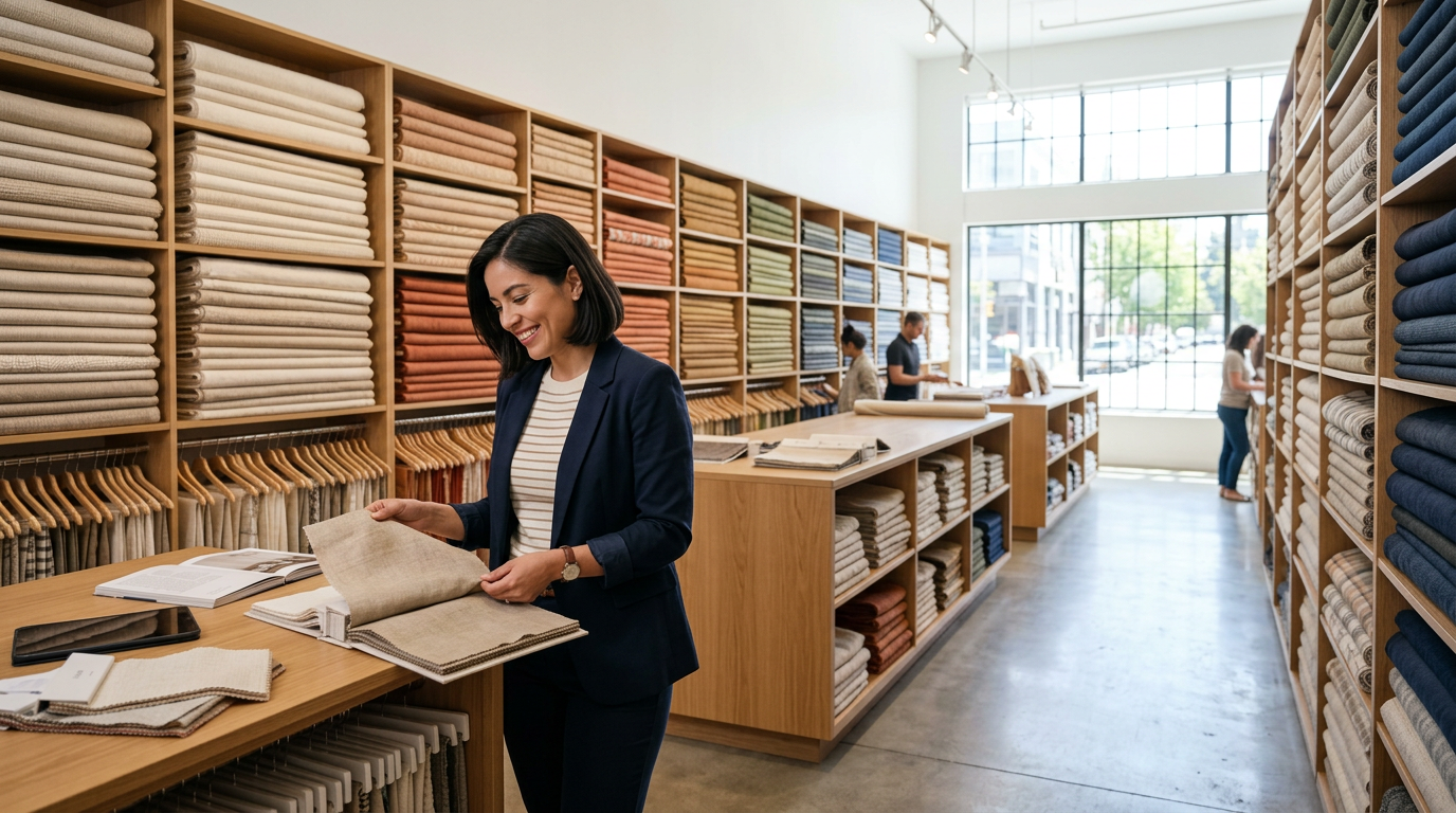 Showroom y equipo de atención — Grupo Textilera Viva