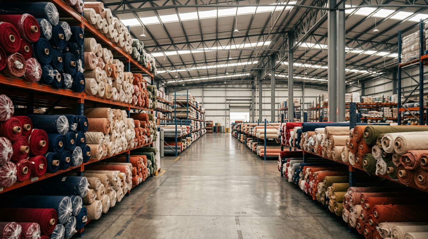 Bodega de distribución mayorista de telas y ropa — Grupo Textilera Viva